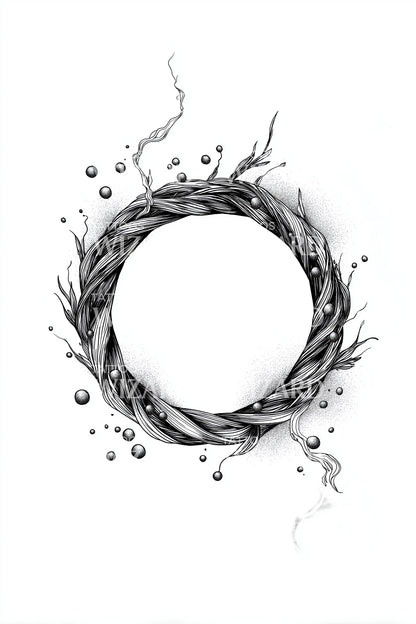 Wild Vine Circle Tattoo Design