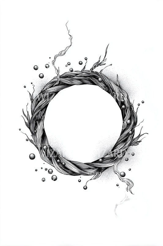 Wild Vine Circle Tattoo Design