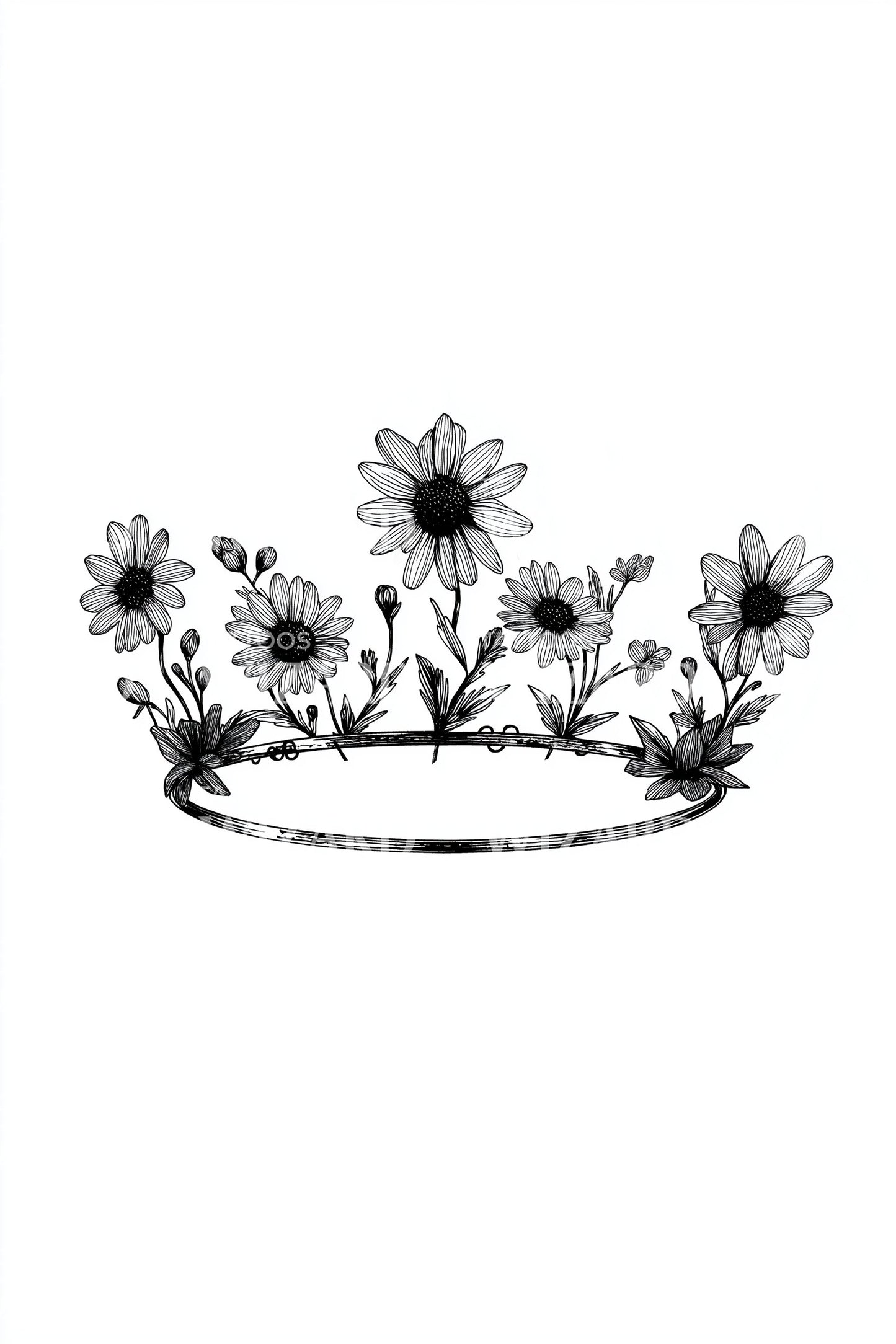 Wildflower Crown Band Tattoo Design