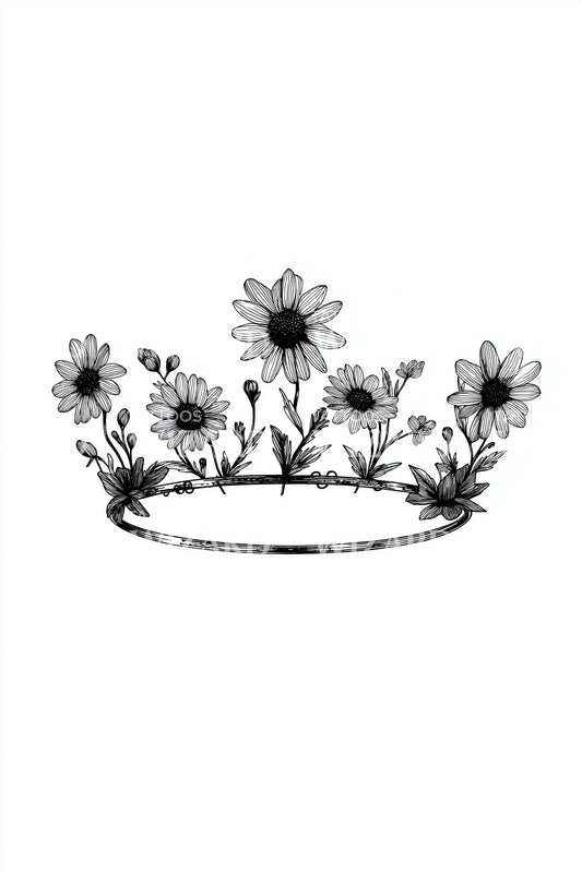 Wildflower Crown Band Tattoo Design