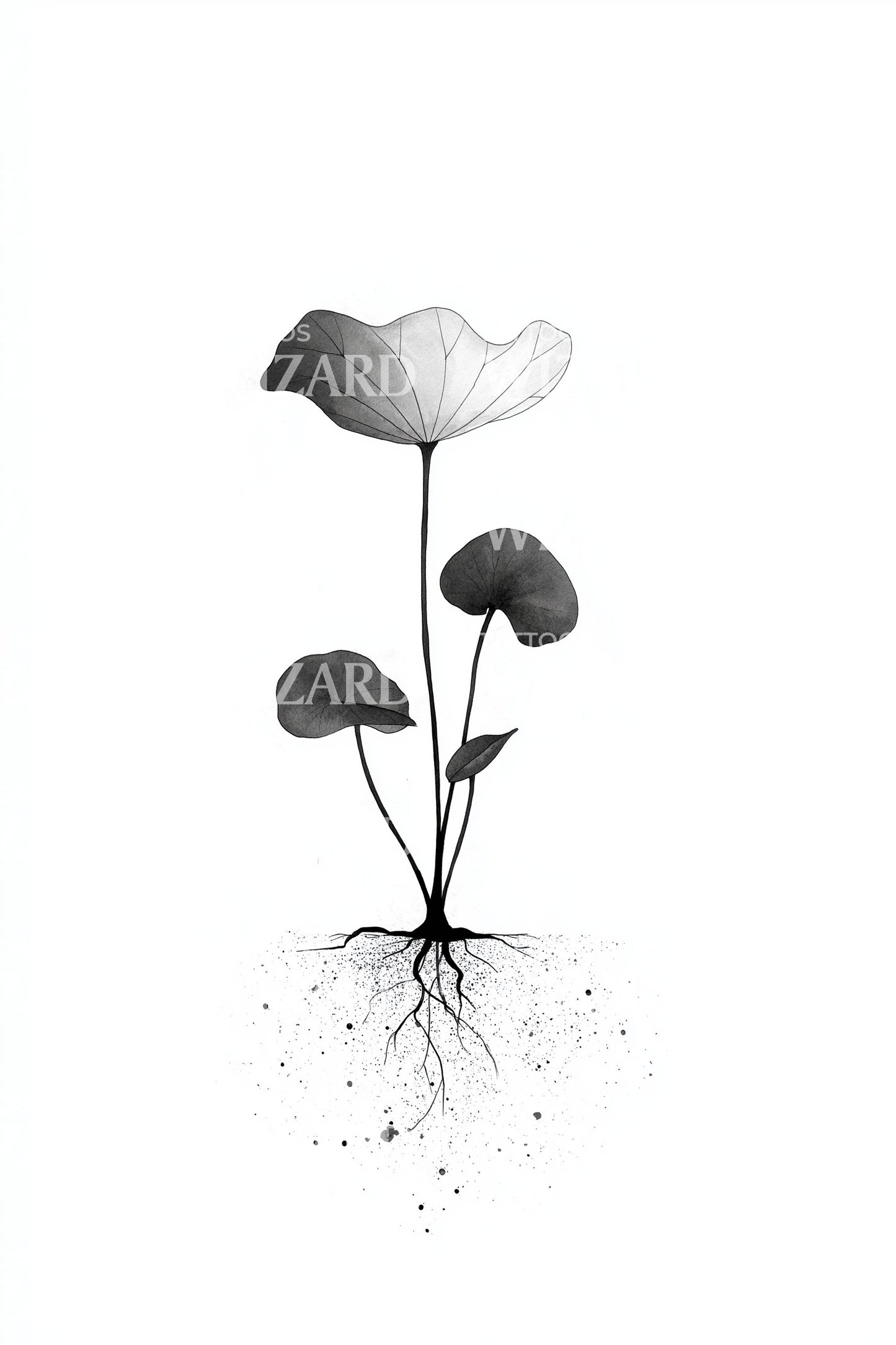 Wildflower Duo Splash Tattoo Illustration