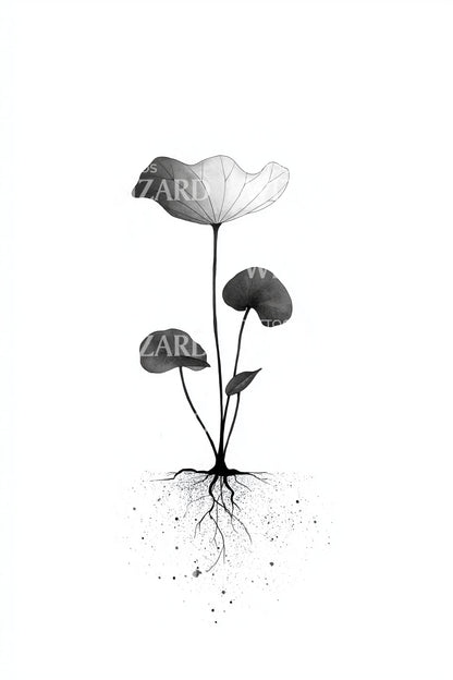 Wildflower Duo Splash Tattoo Illustration