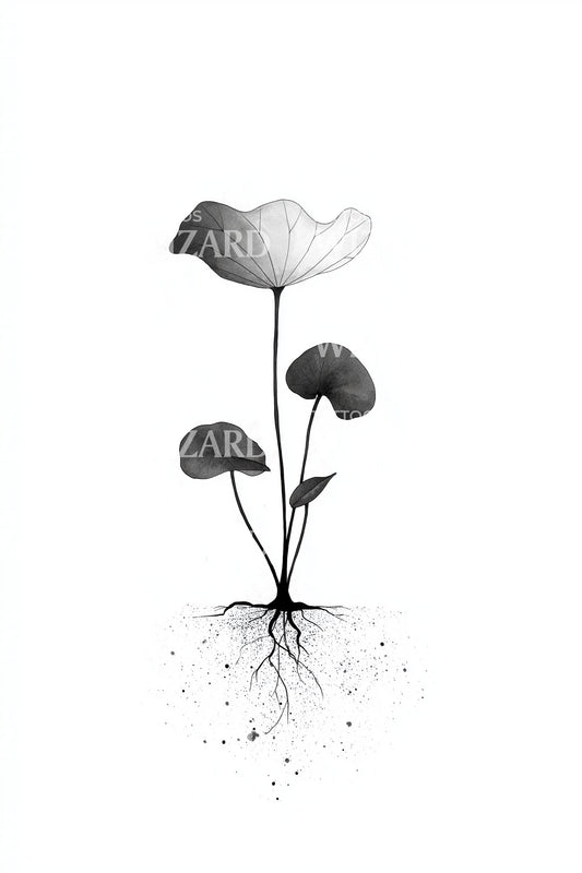 Wildflower Duo Splash Tattoo Illustration