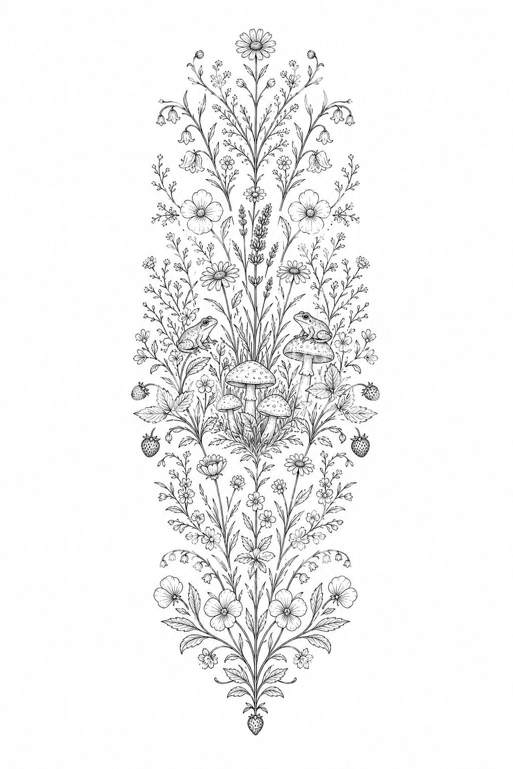 Wildflower Meadow Strip Tattoo Design