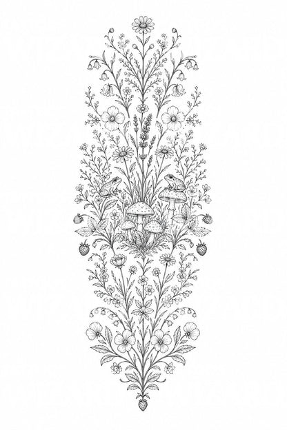 Wildflower Meadow Strip Tattoo Design