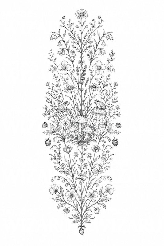Wildflower Meadow Strip Tattoo Design