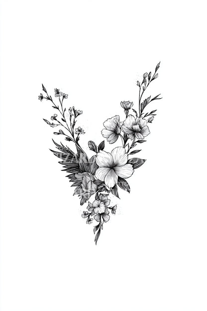 Wildflower Sprig Tattoo Design