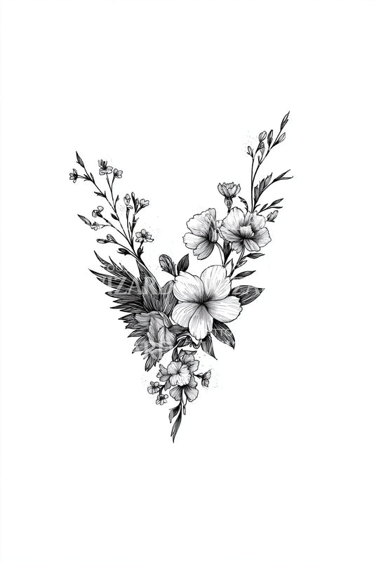 Wildflower Sprig Tattoo Design