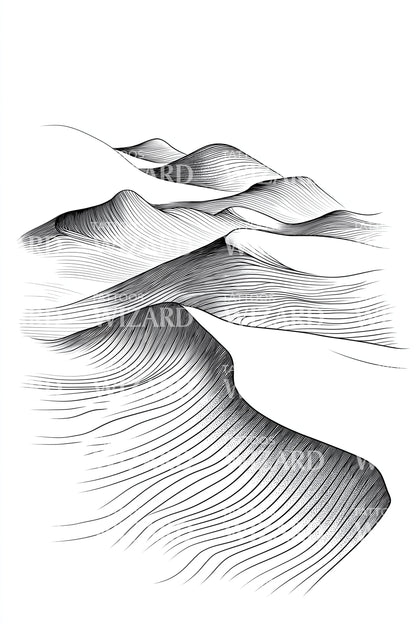 Wind Sculpted Dunes Tattoo Design