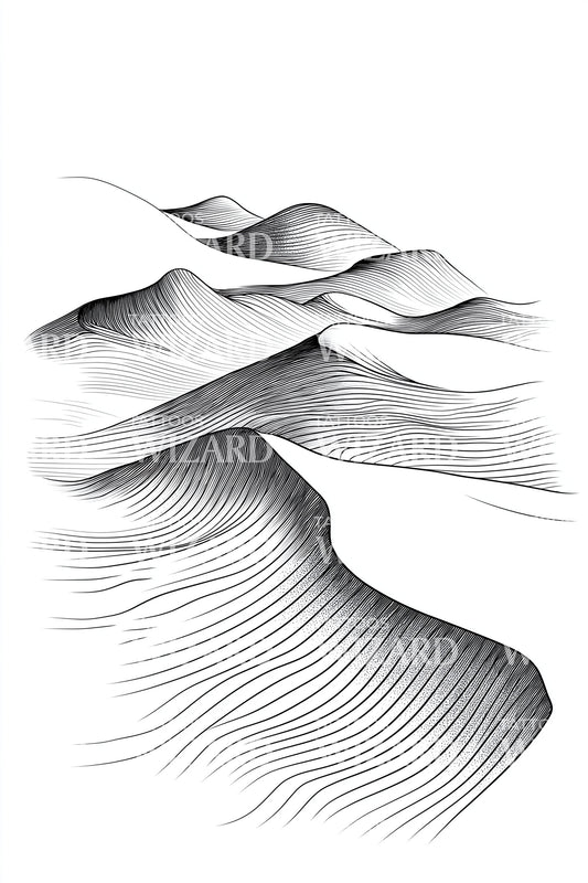 Wind Sculpted Dunes Tattoo Design