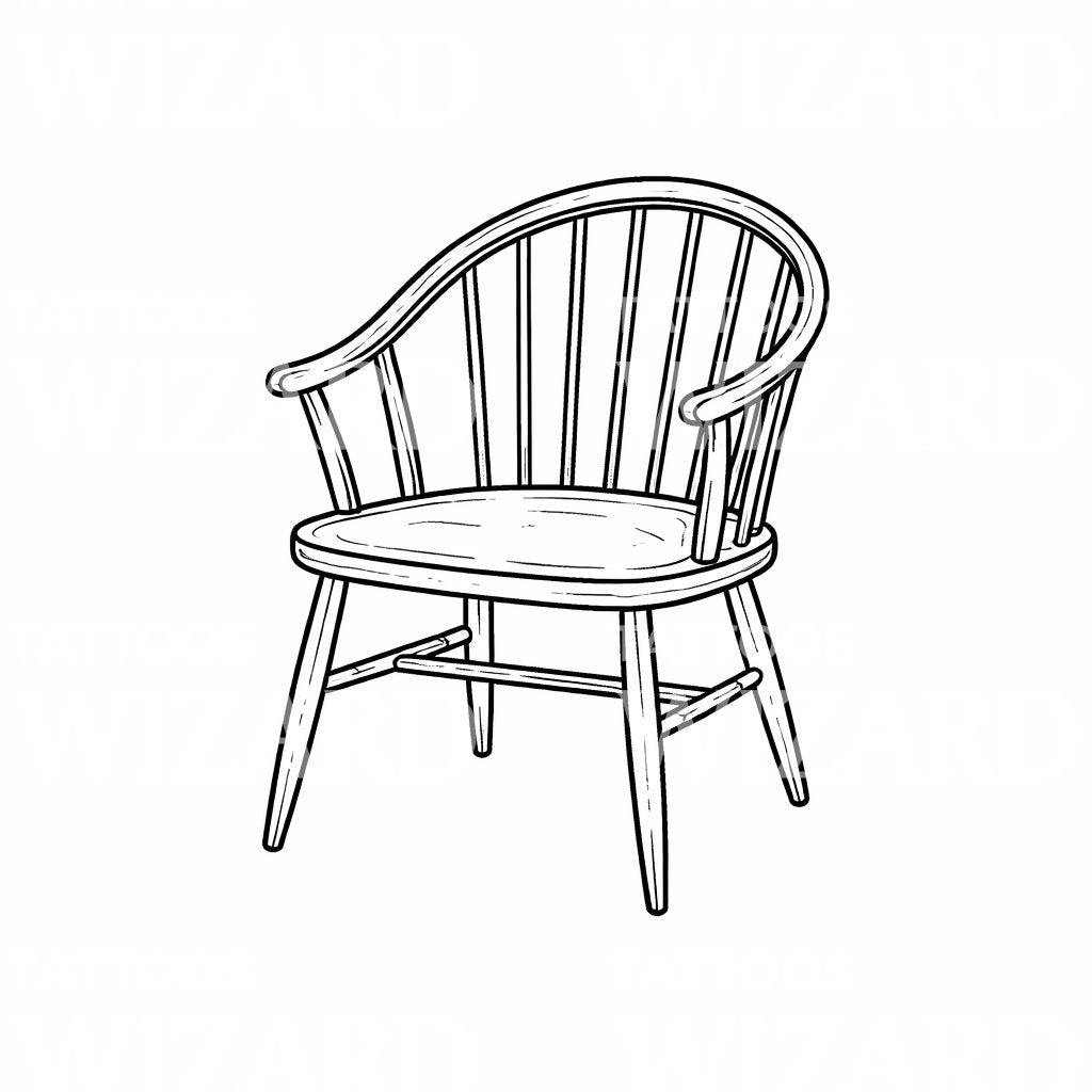 Windsor Chair Tattoo Illustration