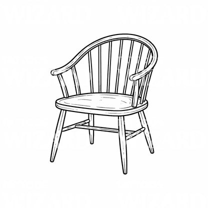 Windsor Chair Tattoo Illustration