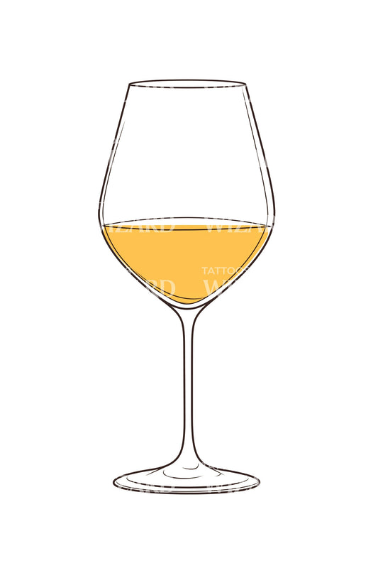 Wine Glass Amber Pour Tattoo Idea