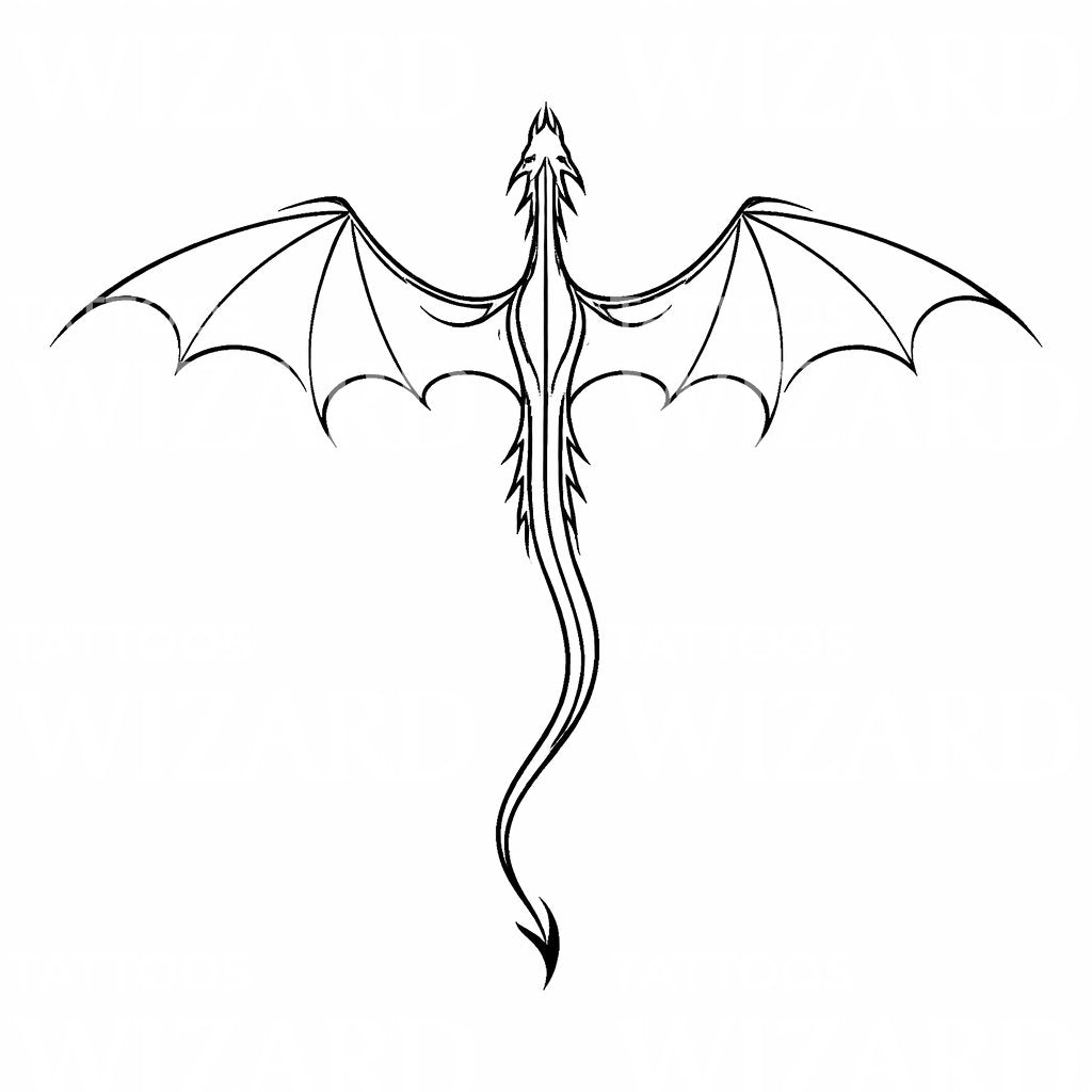 Winged Dragon Tattoo Design