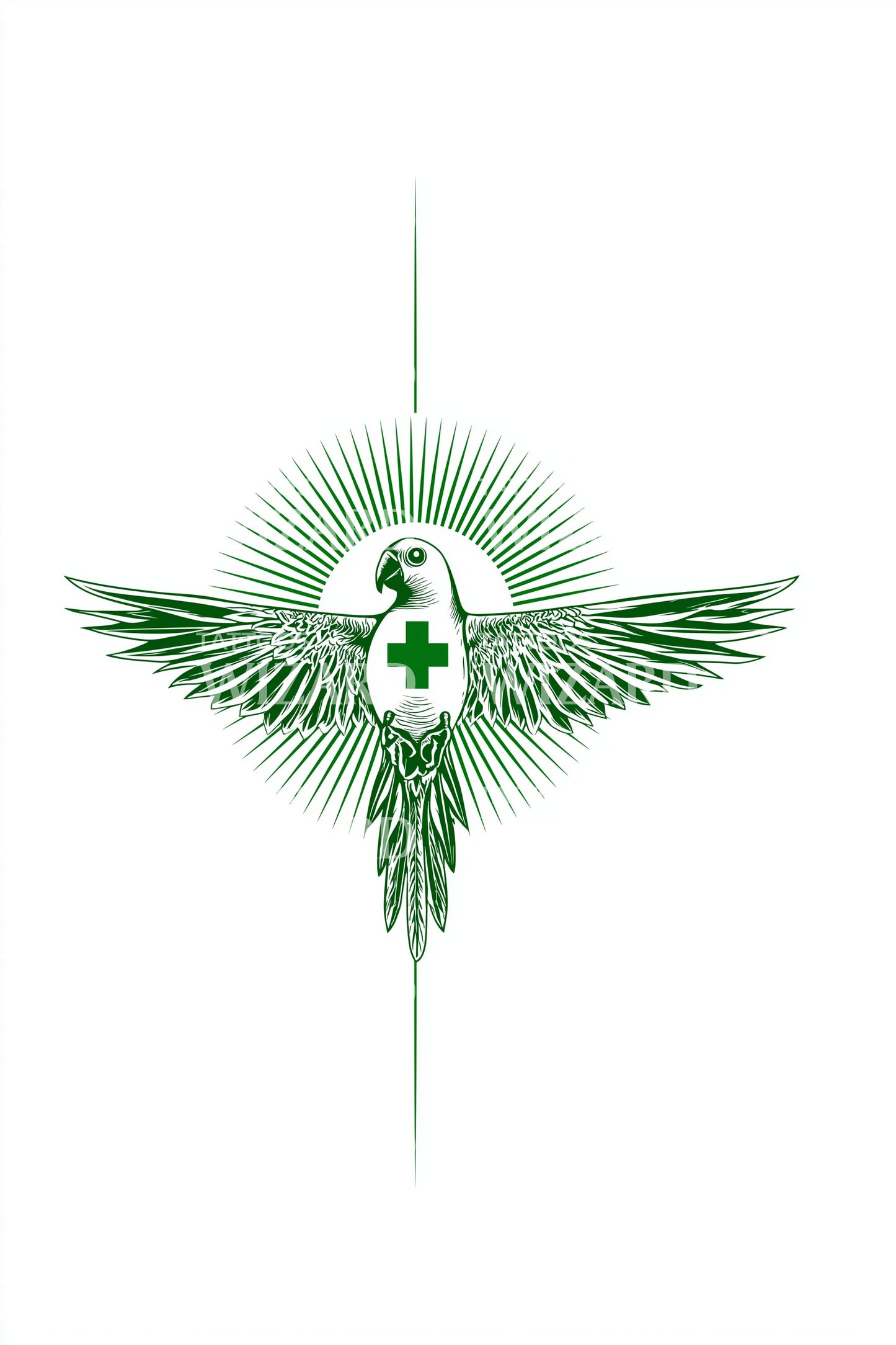 Design de tatouage croix d'île ailée