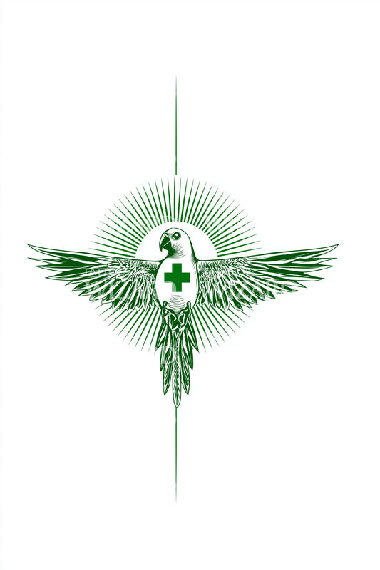 Flügelkreuz Insel Tattoo Design