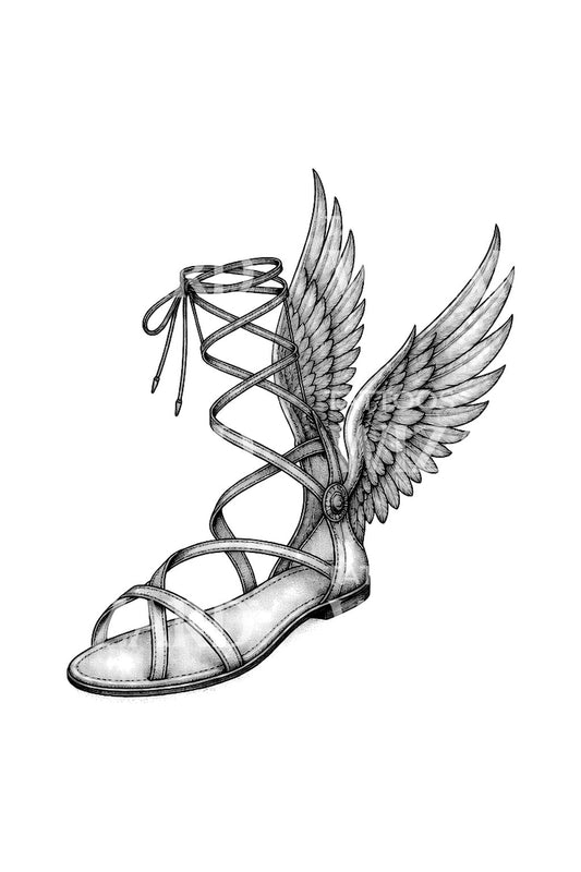 Tattoo-Design von Hermes' geflügelter Sandale