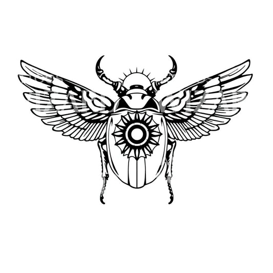 Winged Scarab Tattoo Design