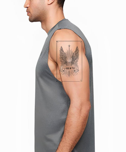 Liberte Winged Crest Tattoo Design
