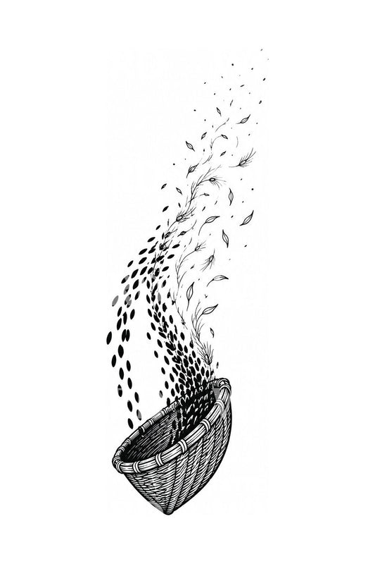 Winnowing Grain and Chaff Tattoo Design