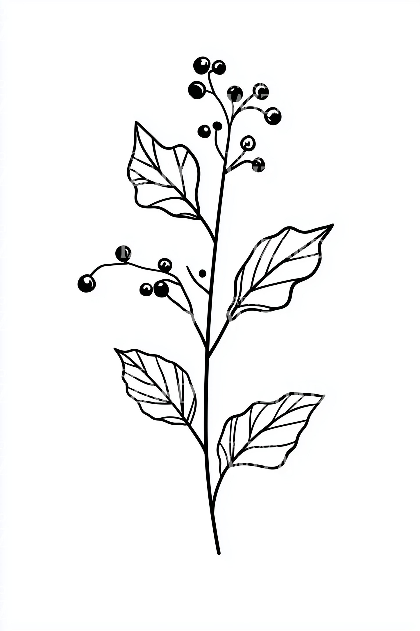 Winter Botanical Sprig Tattoo Idea