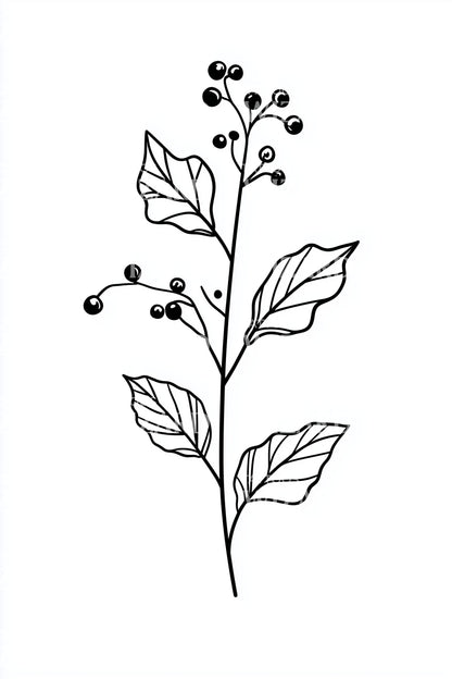 Winter Botanical Sprig Tattoo Idea