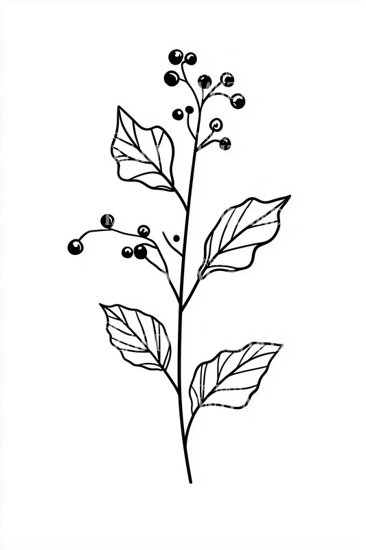 Winter Botanical Sprig Tattoo Idea