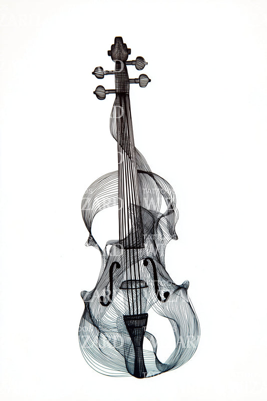 Croquis de tatouage violon en fil de fer