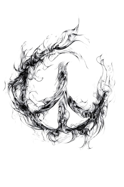Wispy Peace Mark Tattoo Idea