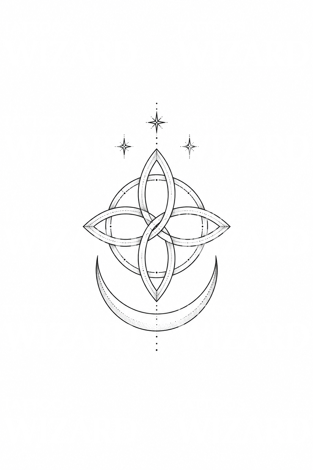 Witches Knot and Crescent Tattoo Idea