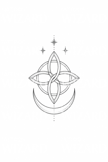 Witches Knot and Crescent Tattoo Idea