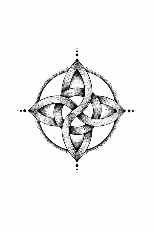 Witches Knot Circle Dotwork Tattoo Idea