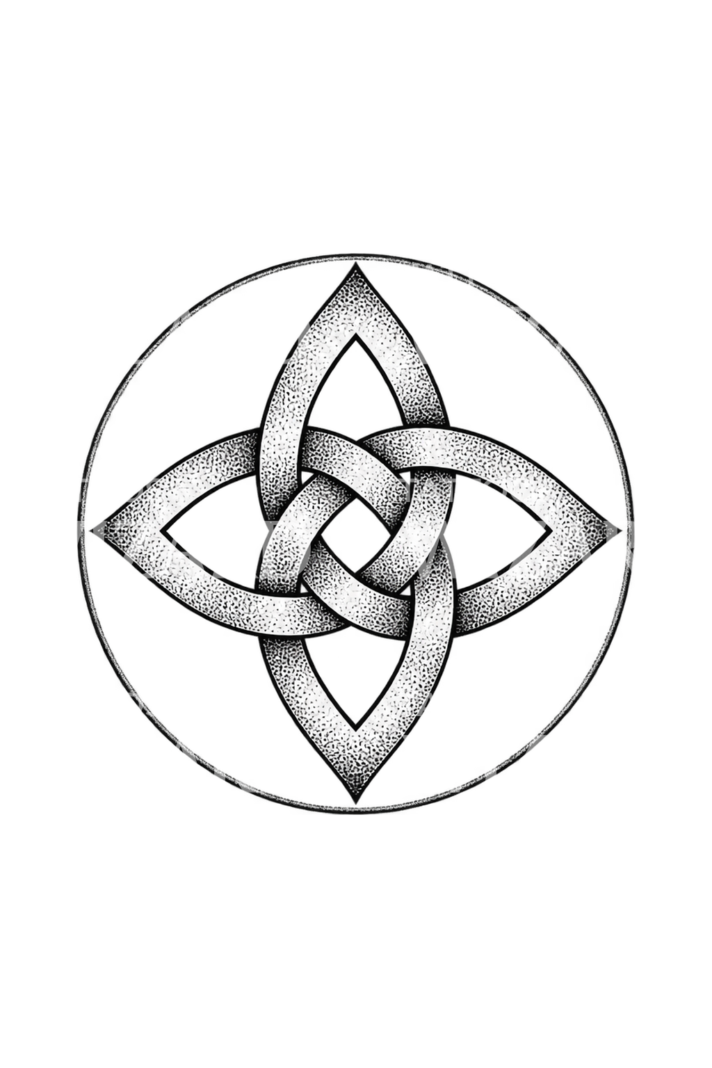 Witches Knot in Circle Stipple Tattoo Idea