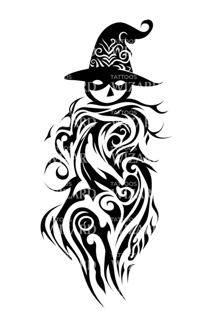 Wizard Ghost Smoke Tattoo Design