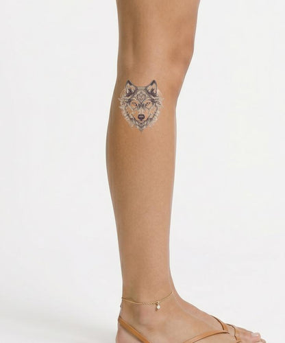 Black and Grey Wolf Tattoo Design