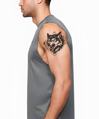 Ferocious Wolf Head Tattoo Design