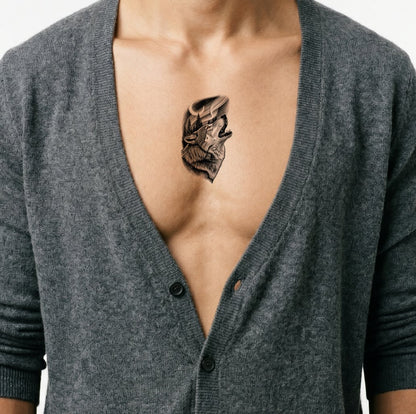 Howling Wolf Moon Tattoo Design