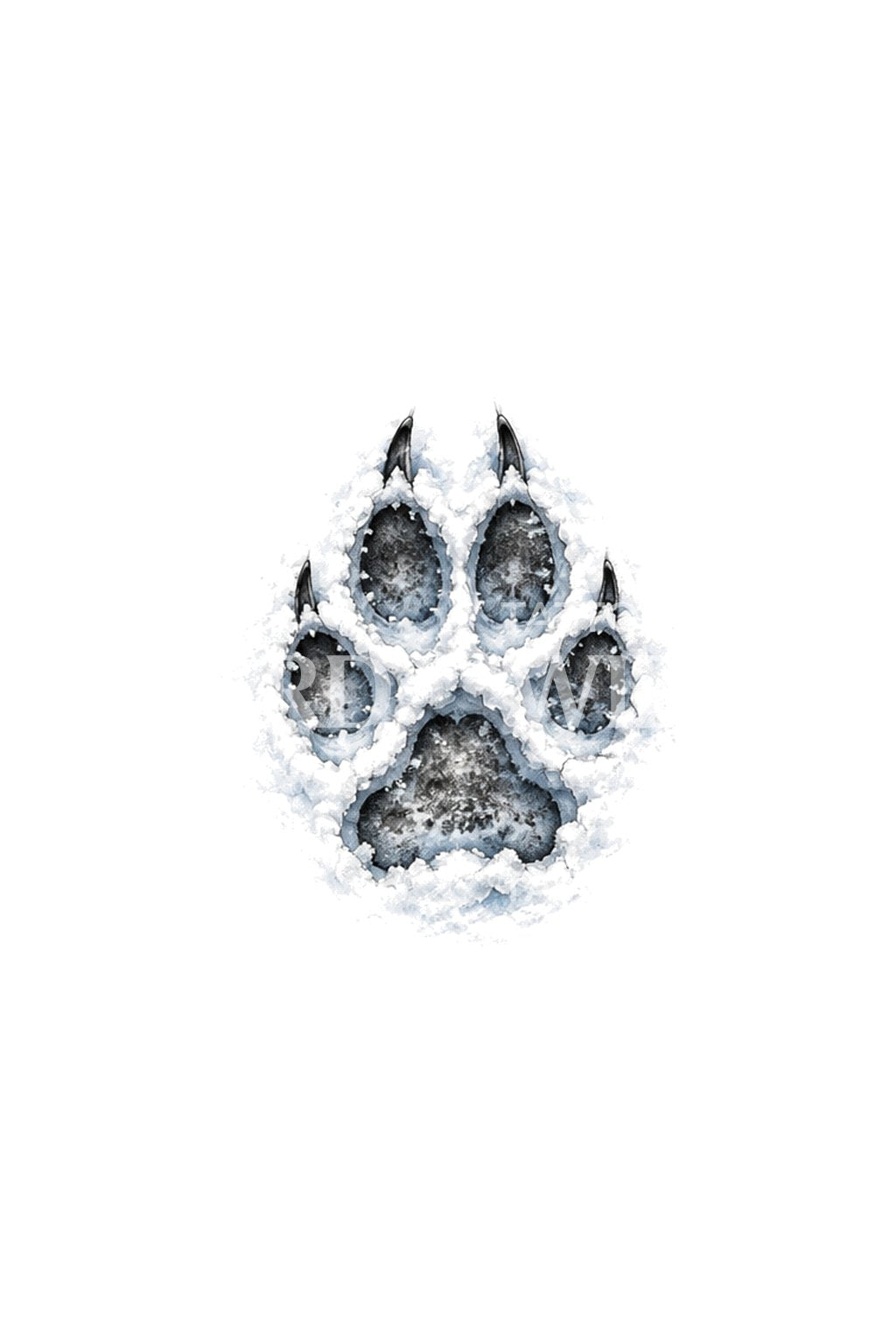 Wolf Paw Print in Fresh Snow Tattoo Idea