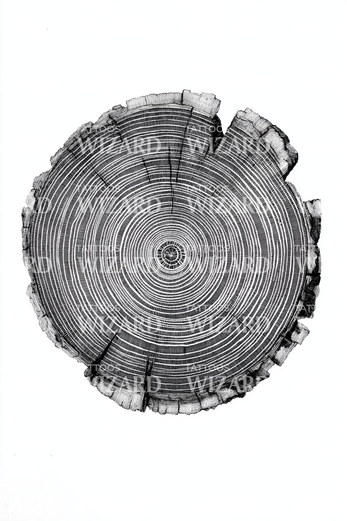 Wood Growth Rings Tattoo Design