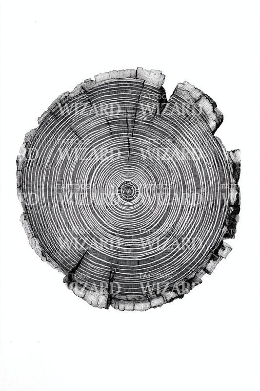 Wood Growth Rings Tattoo Design