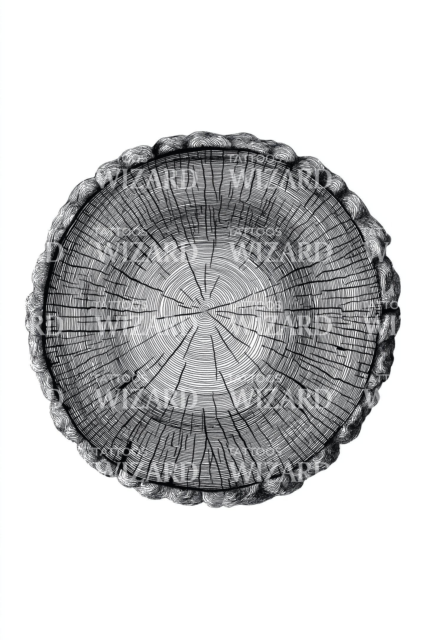 Wood Slice Rings Tattoo Design