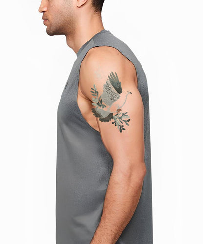 Woodland Pair Doves Tattoo Illustration