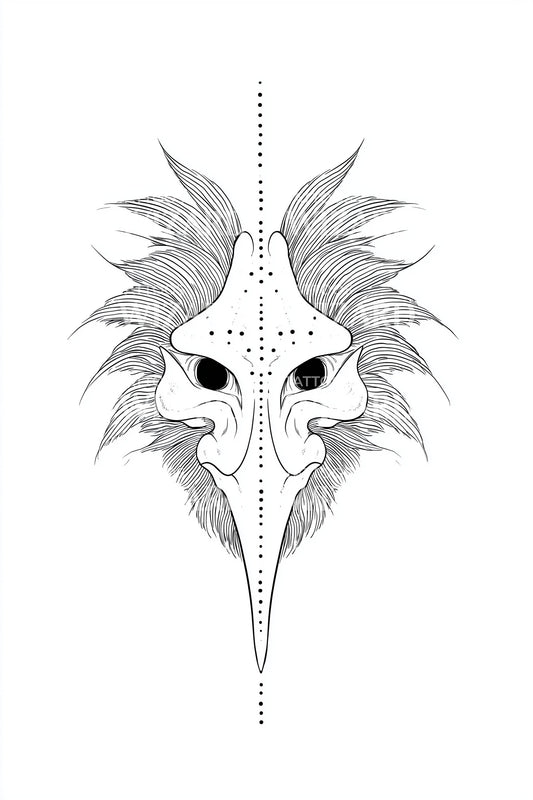 Illustrazione Tatuaggio Maschera Spirito della Foresta