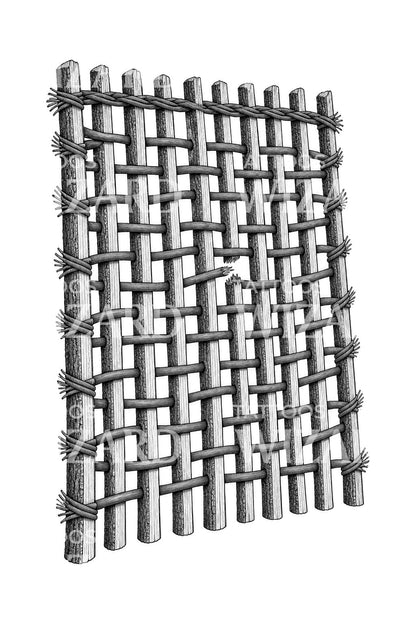 Woven Hazel Hurdle Tattoo Design