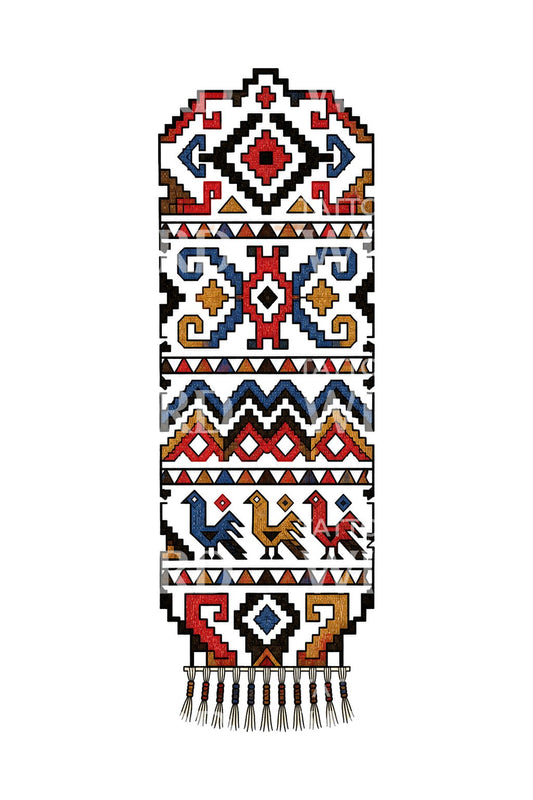 Design de tatuagem com faixa de kilim entrançada