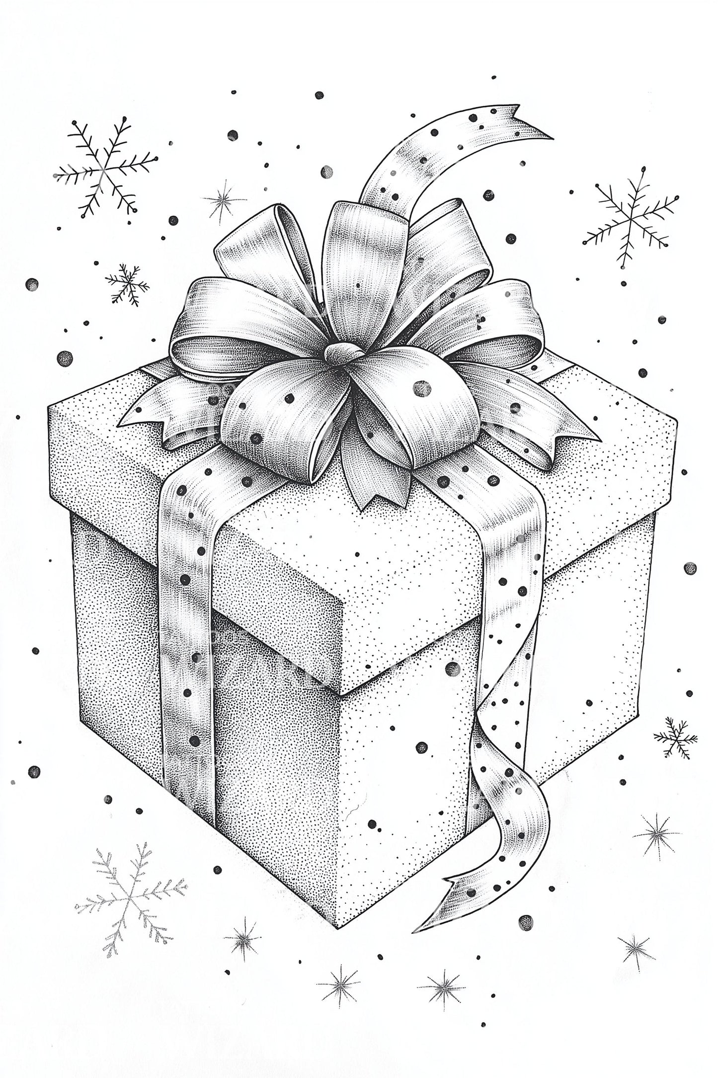 Wrapped Christmas Gift Box Tattoo Design