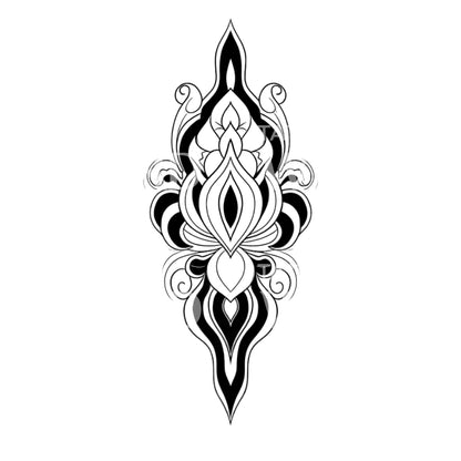 Feminin Ornamental Flowers Tattoo Design