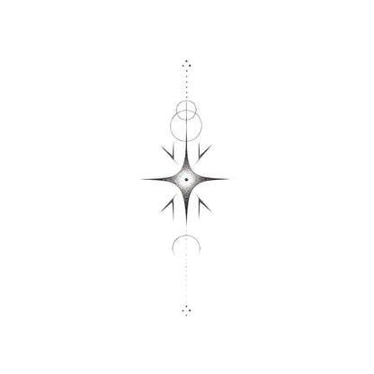 Fineline Abstract Star Composition Tattoo Design