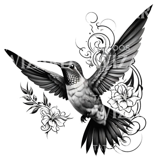 Nectar Navigator Hummingbird Tattoo Design