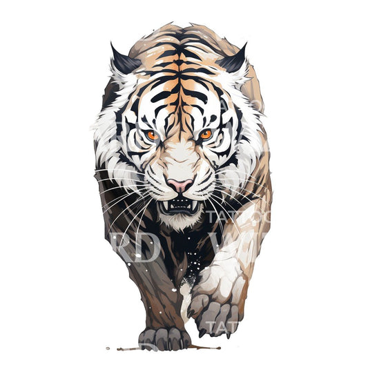 Conception de tatouage de tigre féroce
